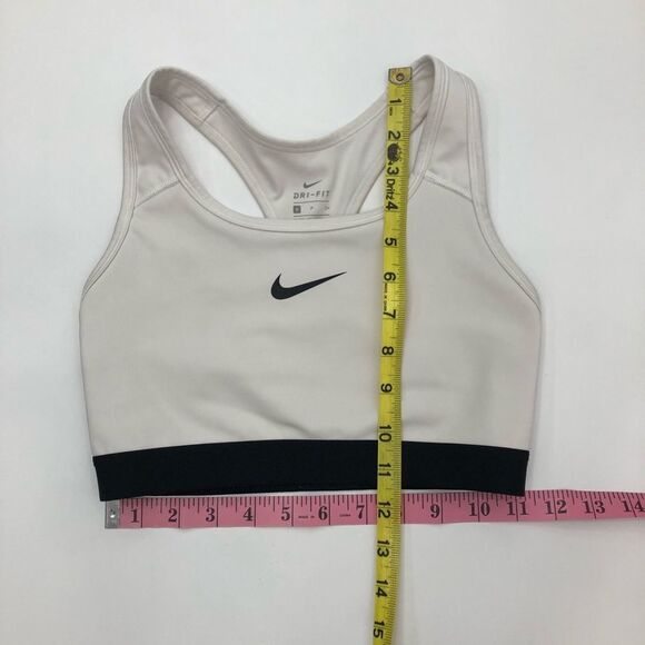 Nike Dri-Fit White Unpadded Mesh Lined Sports Bra Size Small - Picture 8 of 8